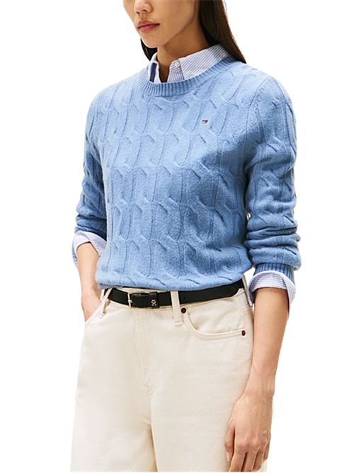 Maglioncino in lana a trecce Tommy Hilfiger | WW0WW43586C2B